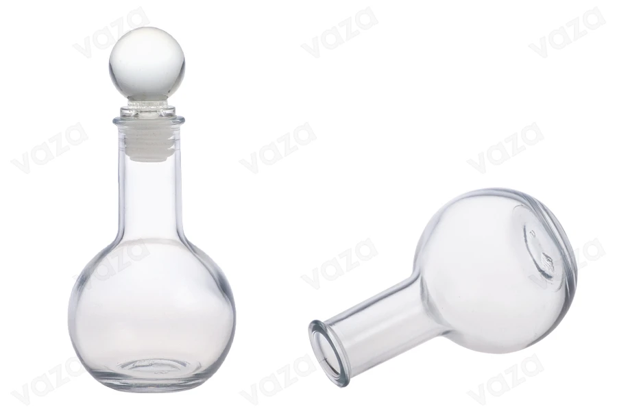 Σφαιρικό μπουκάλι 100 ml με γυάλινο πώμα Σφαιρικό μπουκάλι 100 ml με γυάλινο πώμα-εικόνα_διαστάσεις