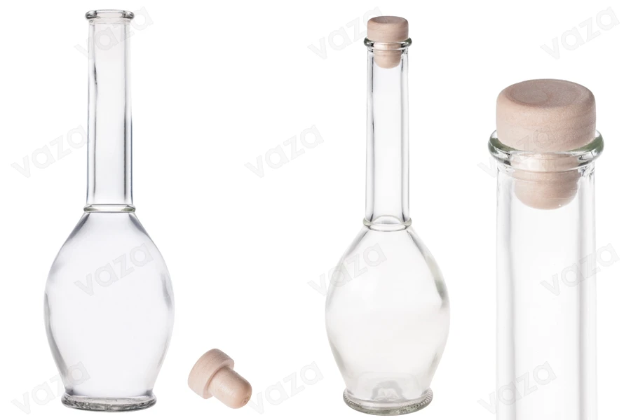 Kugelförmige Flasche mit 200ml mit Korken f15,5-εικόνα_διαστάσεις