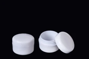 Petit pot blanc à double fond SAN pour crèmes de 5 ml en lot de 12 pièces-2