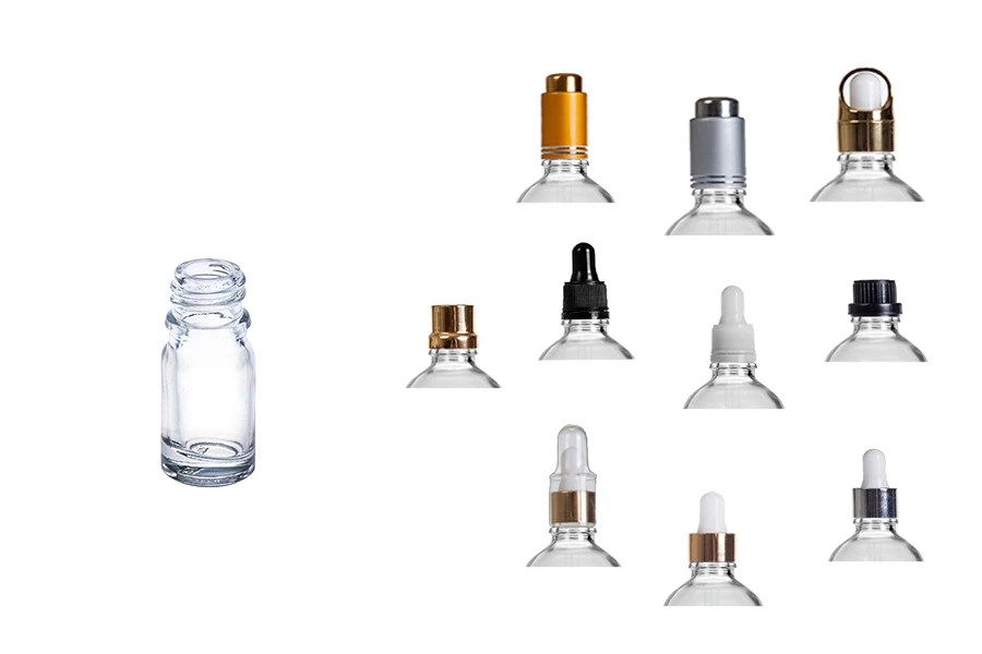 Γυάλινο μπουκαλάκι για αιθέρια έλαια 5 ml διάφανο με στόμιο PP18 Γυάλινο μπουκαλάκι για αιθέρια έλαια 5 ml διάφανο με στόμιο PP18