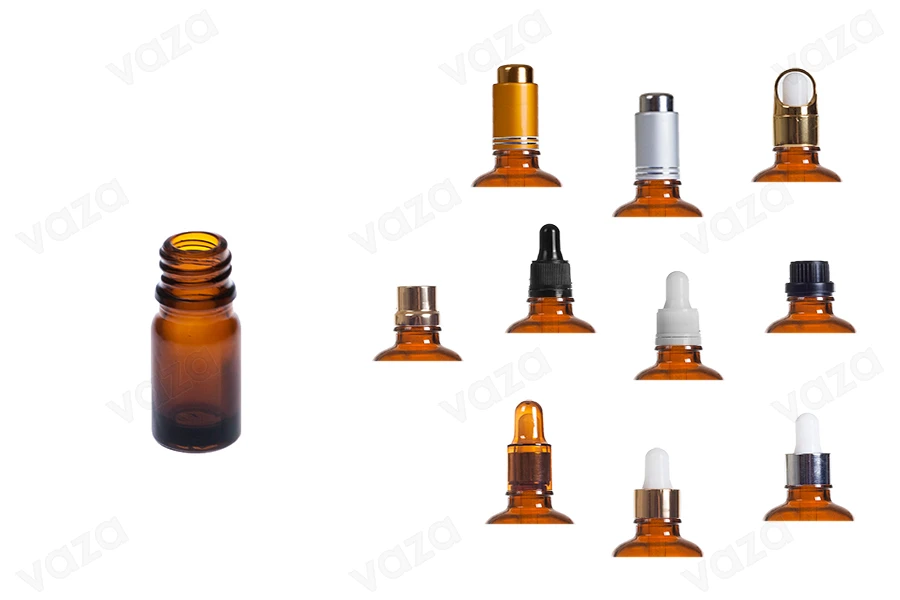 5ml amber glass bottle for essential oils with PP18 mouth 5ml amber glass bottle for essential oils with PP18 mouth-image_group