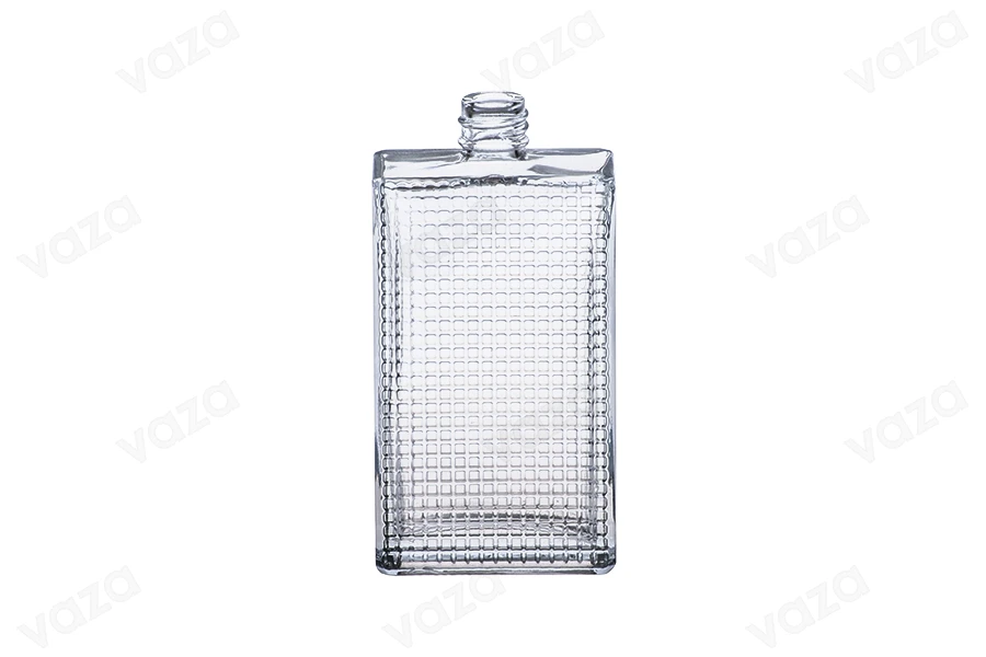 Bottiglia di vetro sagomato per profumi da 90 ml (18/415). Bottiglia di vetro sagomato per profumi da 90 ml (18/415).-gruppo_immagini