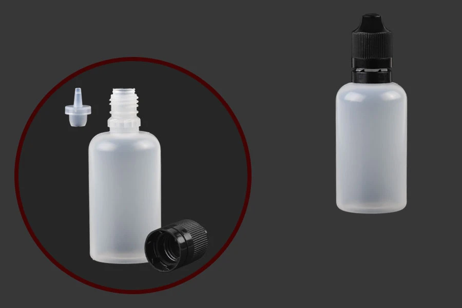 Liquidflaschen 50ml mit schwarzen CRC Verschluss Liquidflaschen 50ml mit schwarzen CRC Verschluss