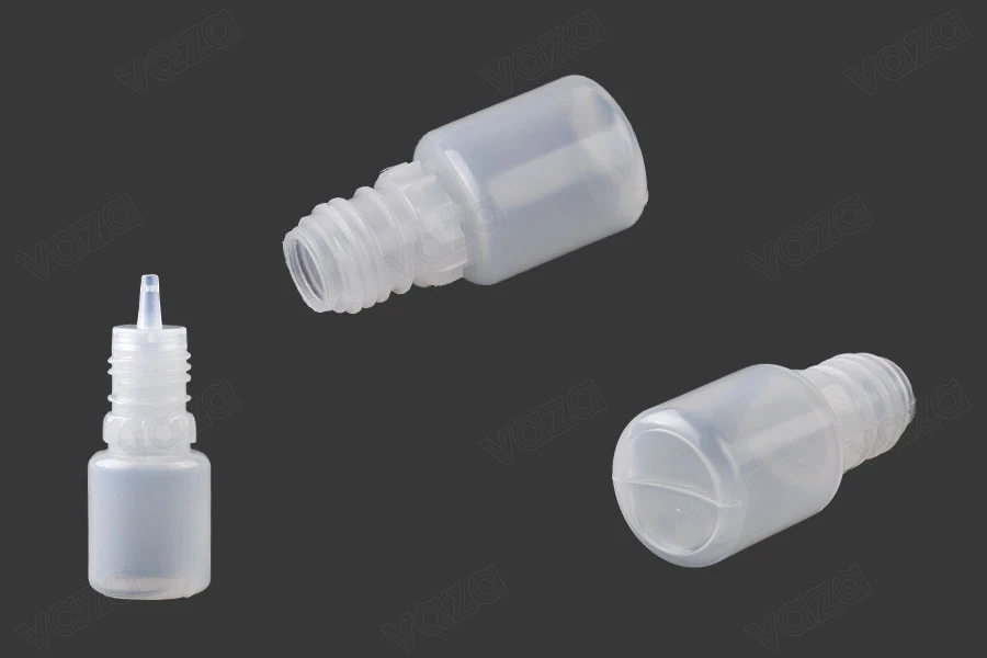 Bottiglietta di plastica da 5 ml con tappo CRC e contagocce per sigarette elettroniche - 50 pezzi.-εικόνα_σύνθεση