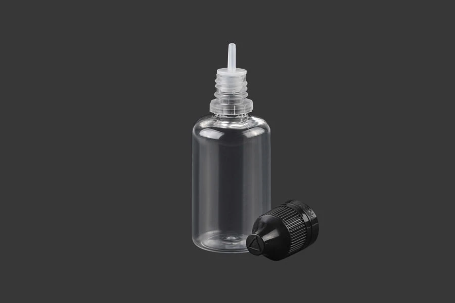 Μπουκαλάκι πλαστικό 30 ml με καπάκι CRC και πλαστικό dropper για ηλεκτρονικό τσιγάρο - 50 τμχ