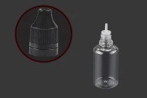 Μπουκαλάκι πλαστικό 30 ml με καπάκι CRC και πλαστικό dropper για ηλεκτρονικό τσιγάρο - 50 τμχ