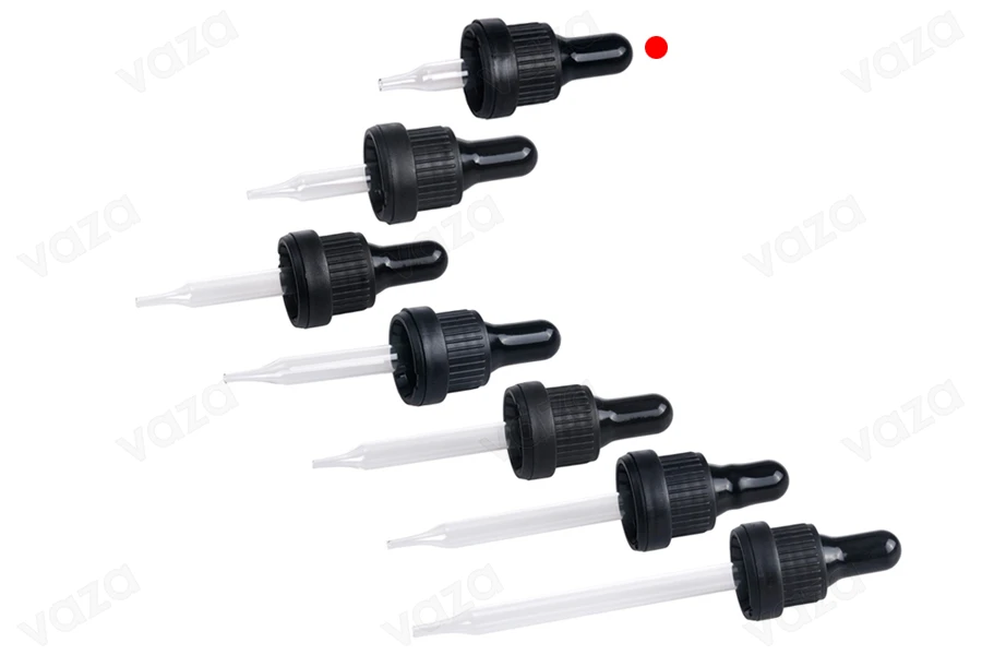 5 ml nipple dropper with wide black tamper-proof cap and black or transparent rubber head - packed per piece 5 ml nipple dropper with wide black tamper-proof cap and black or transparent rubber head - packed per piece-image_dimensions
