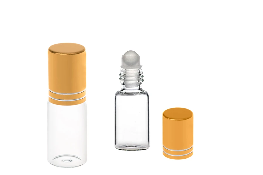 Γυάλινο φιαλίδιο roll-on 5ml σε διάφορα χρώματα