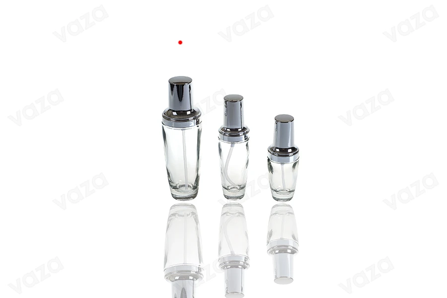 100ml glass lotion bottle with pump and elegant cover cap.-image_group