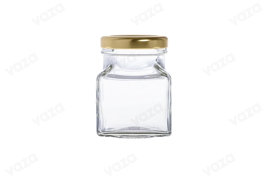 Τετράγωνο βάζο για μέλι 106 ml T.O 48 Τετράγωνο βάζο για μέλι 106 ml T.O 48-εικόνα_διαστάσεις