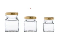 Τετράγωνο βάζο για μέλι ή καφέ 212 ml T.O 58