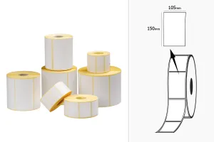 Thermal transfer labels (MAT), paper, 105x150 mm rolls - 1000 pcs-1