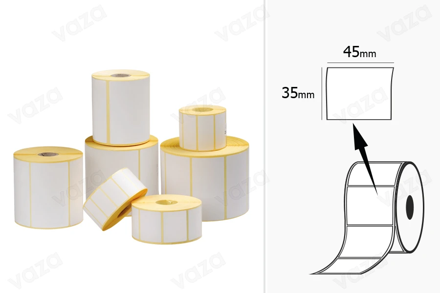 Ετικέτες ΜΑΤ χάρτινες, αυτοκόλλητες 45x35 mm σε ρολό - 1000 τμχ-εικόνα_προϊοντική
