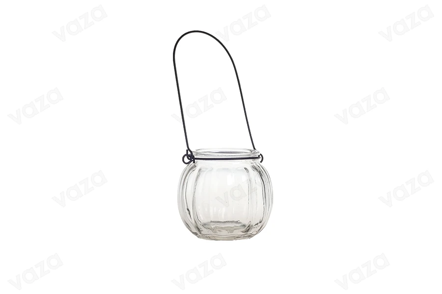 Γυάλινο φαναράκι με μεταλλικό χερούλι 200ml - κατάλληλο για ρεσώ-εικόνα_προϊοντική