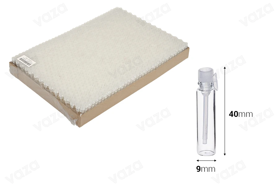 Shishe qelqi për tester parfumi 1 ml - 1000 copë-imazh_dimensione