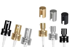 Aluminum cream dispenser pump with PP24 finish and cap-1