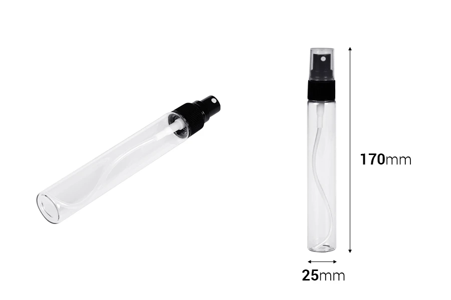 Σωλήνας γυάλινος 50 ml με μαύρο πλαστικό σπρέι για ψεκασμό