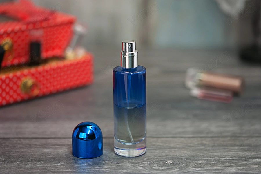 30ml runde Glasflasche in verschiedenen Verlaufsfarben mit Deckel und Silberspray 30ml runde Glasflasche in verschiedenen Verlaufsfarben mit Deckel und Silberspray-