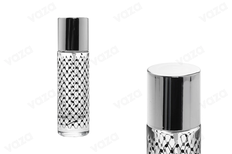 Φιάλη αρωμάτων 30 ml με ασημί σπρέι και καπάκι (PP 15) Φιάλη αρωμάτων 30 ml με ασημί σπρέι και καπάκι (PP 15)-εικόνα_προϊοντική