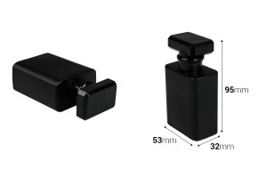Flacon de parfum en verre de 50 ml de couleur noire avec vaporisateur et bouchon-2