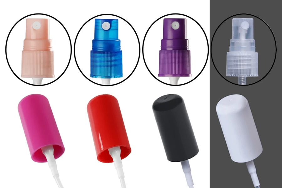 Plastic spray 18/410 with matching cap in differen colors Plastic spray 18/410 with matching cap in differen colors