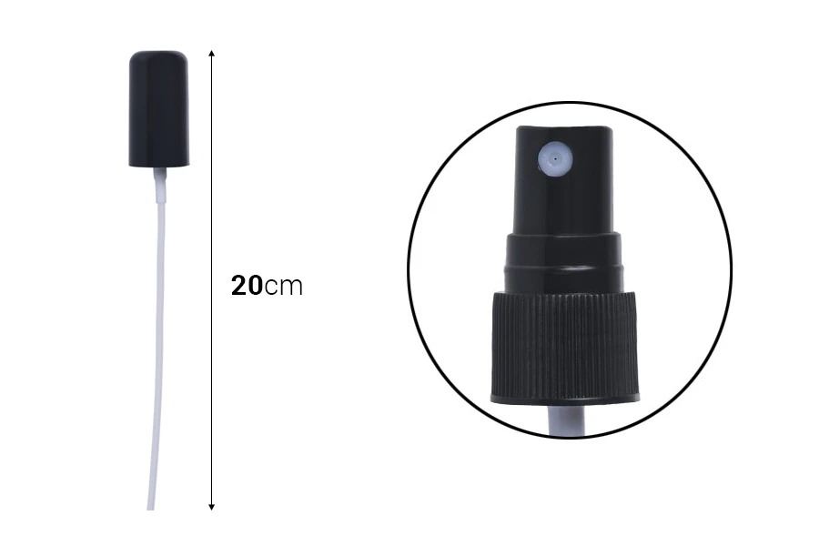 Plastic spray 18/410 with matching cap in differen colors Plastic spray 18/410 with matching cap in differen colors