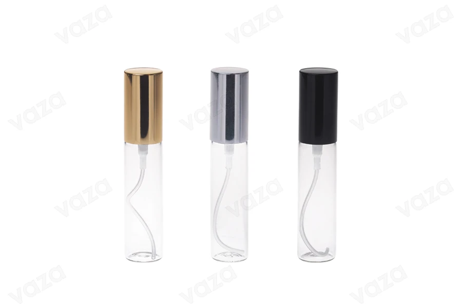 Bottigliette da 10 ml con spray per profumi, in vetro con tappo in alluminio. Bottigliette da 10 ml con spray per profumi, in vetro con tappo in alluminio.-immagine_prodotto