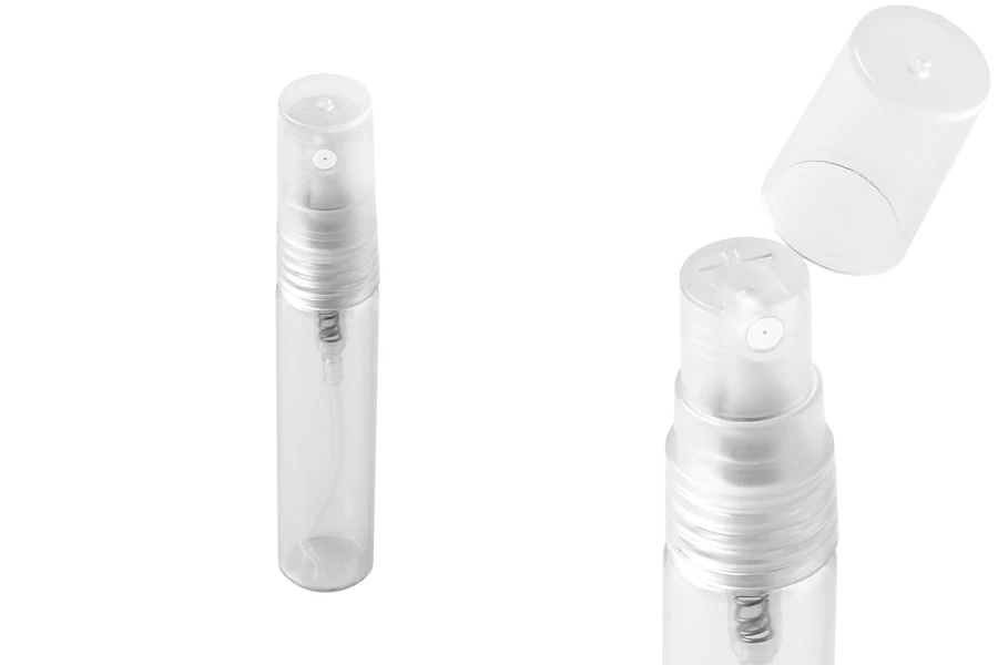 Mini Zerstäuber 5ml aus Glas mit Kunststoffdeckel Mini Zerstäuber 5ml aus Glas mit Kunststoffdeckel