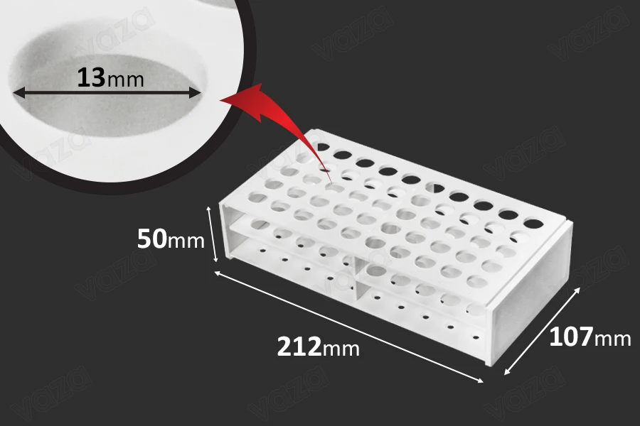 Στατώ σωληναρίων πλαστικό 212x107x50 mm σε λευκό χρώμα - 50 θέσεις (άνοιγμα τρύπας Φ 13 mm)-εικόνα_σύνθεση