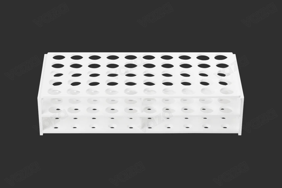 Porte-tubes en plastique 238 x 110 x 55 mm en blanc - 50 places (ouverture F 16 mm)-εικόνα_προϊοντική