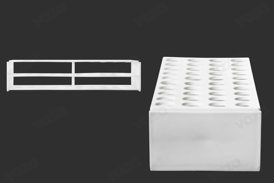 Στατώ σωληναρίων πλαστικό 278x110x60 mm σε λευκό χρώμα - 40 θέσεις (άνοιγμα τρύπας Φ 22 mm)-εικόνα_σύνθεση