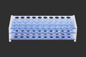 Portaprovette in plastica 256x113x64 mm - 40 posti ( apertura del foro F 18 mm)
