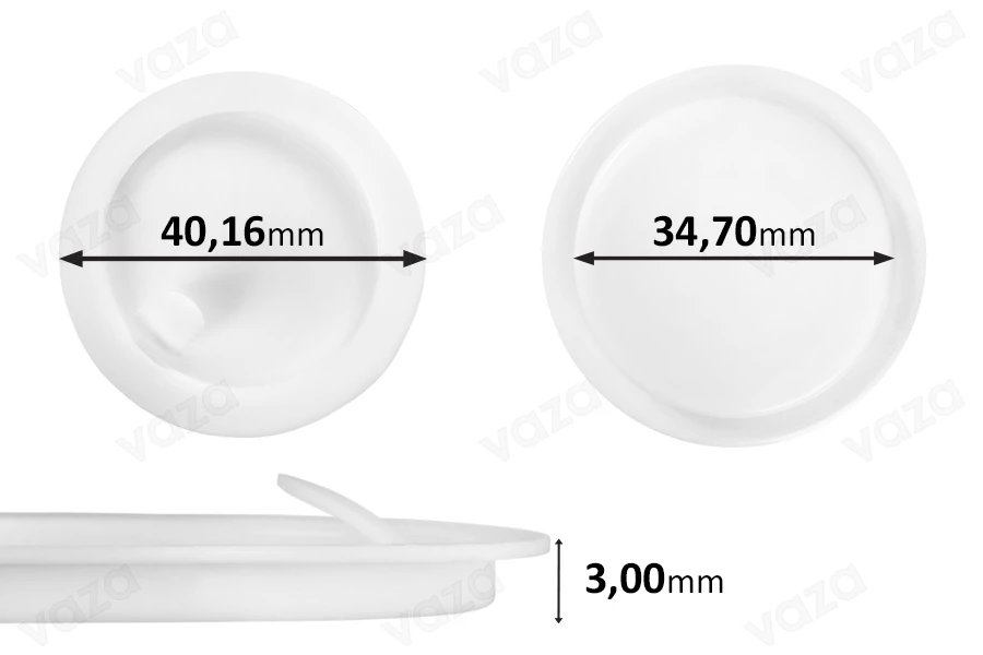 Παρέμβυσμα πλαστικό (PE) λευκό ύψος 3mm - διάμετρος 40,16 mm (μικρή: 34,70 mm) - 12τμχ Παρέμβυσμα πλαστικό (PE) λευκό ύψος 3mm - διάμετρος 40,16 mm (μικρή: 34,70 mm) - 12τμχ-εικόνα_προϊοντική