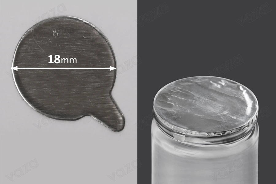 Aufkleber aus Aluminium 18mm silber -50 Stücke-produktbild