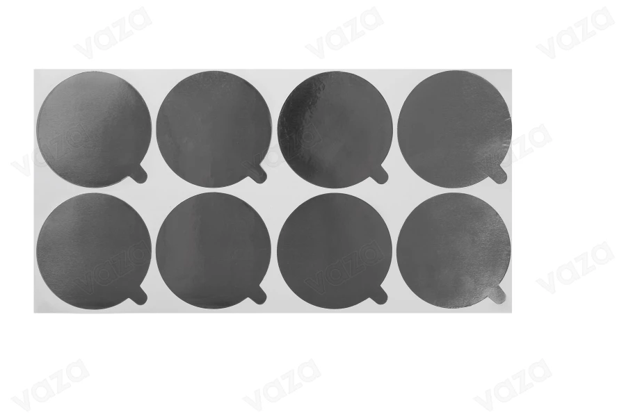 Aufkleber aus Aluminium 62mm silber -8 Stücke-bildabmessungen