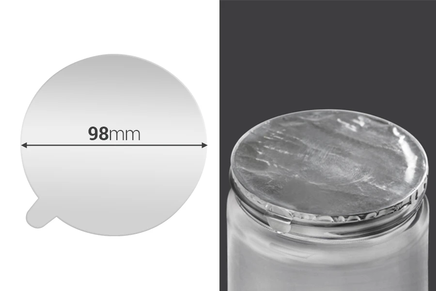Aufkleber aus Aluminium 98mm silber - 3 Stücke