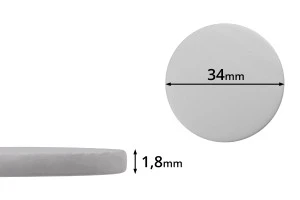 Joint de 34 mm en plastique (PE Foam) blanc - 100 pcs-1