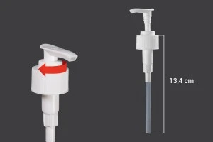 Pompa di plastica 28/410 di colore bianco con sicurezza per shampoo, crema o emulsione-2