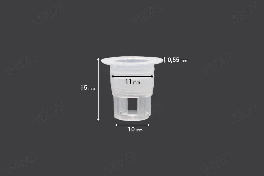 Durchflussregler - Kunststoffablauf (PE) - Durchmesser 11 mm - 50 Stk-bildabmessungen