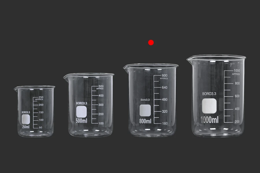 Becher in vetro da 800 ml a forma cilindrica Becher in vetro da 800 ml a forma cilindrica