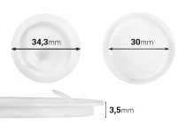 Dichtung Kunststoff (PE) weiß Höhe 3,50 mm - Durchmesser 34,30 mm (klein: 30 mm) - 12St-εικόνα_προϊοντική