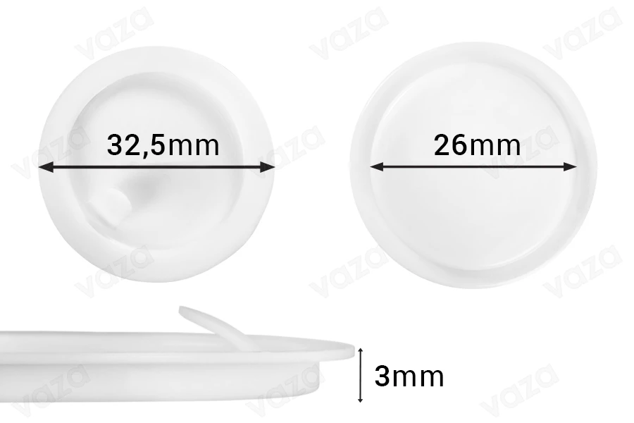 Παρέμβυσμα 32,5 mm πλαστικό (PE) σε λευκό χρώμα για βαζάκια 30 ml-εικόνα_προϊοντική