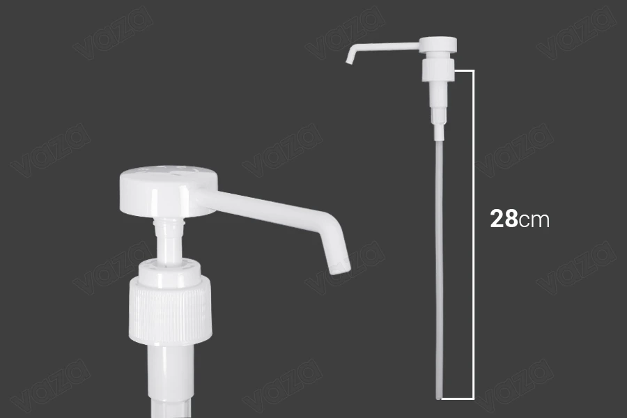 Pompa 24/410 in plastica di colore bianco-dimensioni_immagine