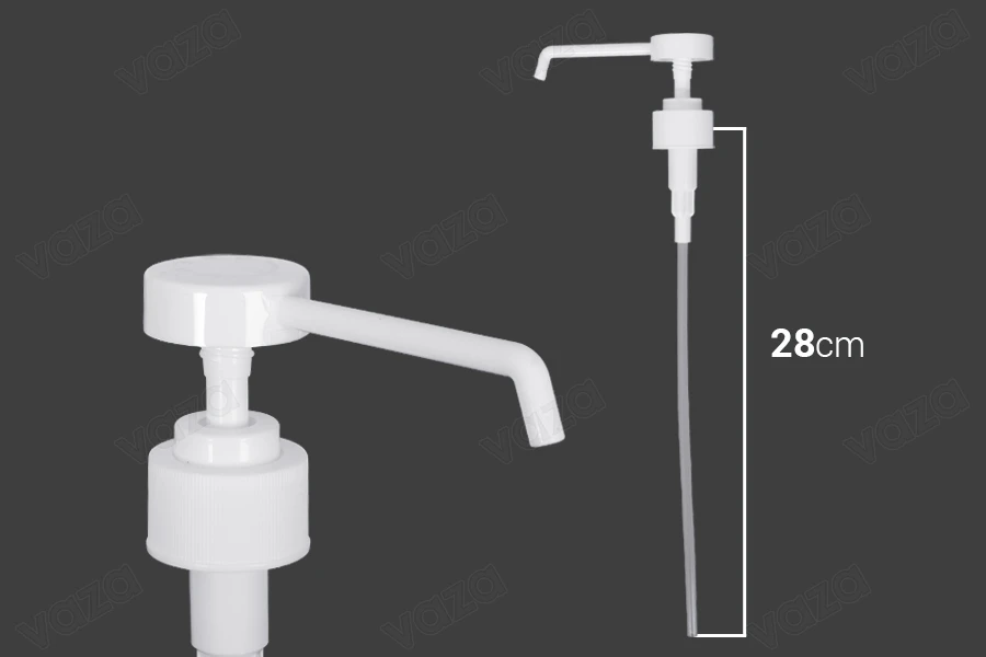 Long nozzle white plastic pump with 28/410 finish-image_dimensions