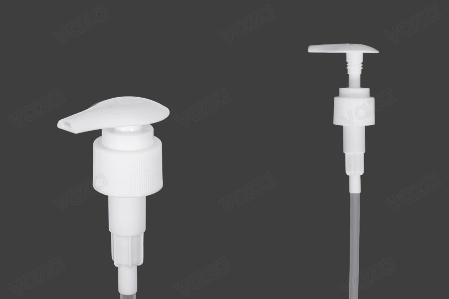 Pompa in plastica 24/410 per crema, bianca con sicurezza. Pompa in plastica 24/410 per crema, bianca con sicurezza.-immagine_prodotto