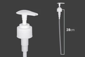 White plastic left-right locking dispenser pump with 28/410 finish-2