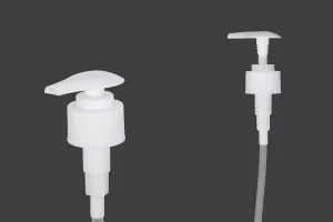 Pompa in plastica 28/410 per crema, di colore bianco  con sicurezza