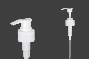 Pompa 28/410 per crema, in plastica bianca con chiusura di sicurezza.
