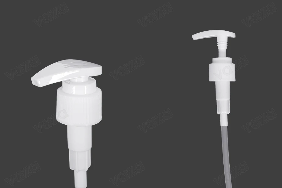 Pompa in plastica bianca 24/410 per crema, con sicurezza. Pompa in plastica bianca 24/410 per crema, con sicurezza.-immagine_prodotto
