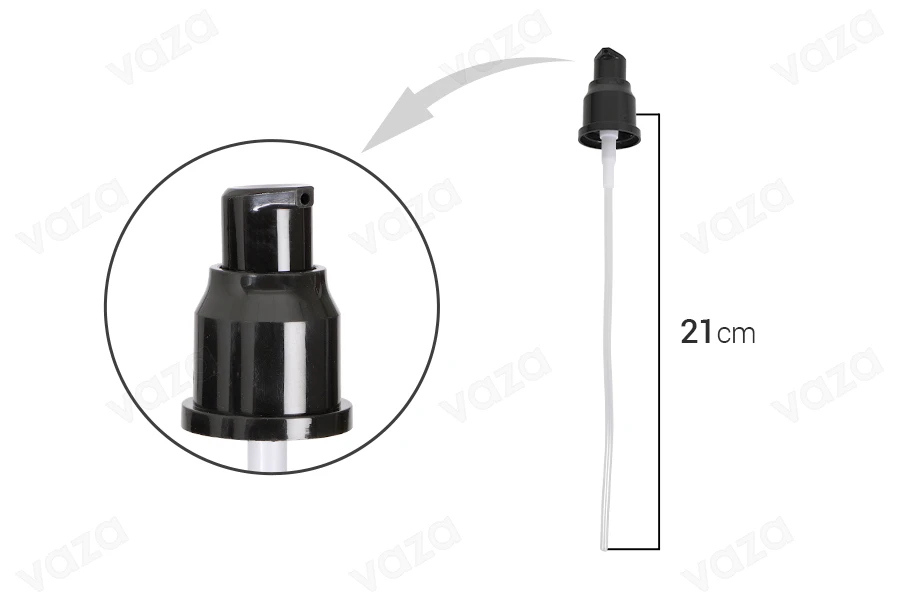 Plastic cream dispenser pump, 20/410 with plastic transparent cap Plastic cream dispenser pump, 20/410 with plastic transparent cap-image_dimensions